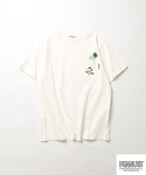 PEANUTS（ピーナッツ）の「PEANUTS刺繍ポケットTシャツ 半袖（Tシャツ/カットソー・レディース・ブラック/ホワイト系/サックスブルー系/オフホワイト/杢グレー/ネイビー・LL/M/L）」の10枚目の写真