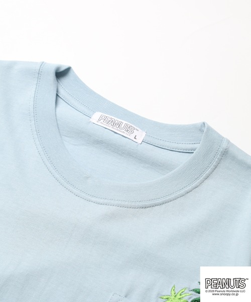 PEANUTS（ピーナッツ）の「PEANUTS刺繍ポケットTシャツ 半袖（Tシャツ/カットソー・レディース・ブラック/ホワイト系/サックスブルー系/オフホワイト/杢グレー/ネイビー・LL/M/L）」の13枚目の写真