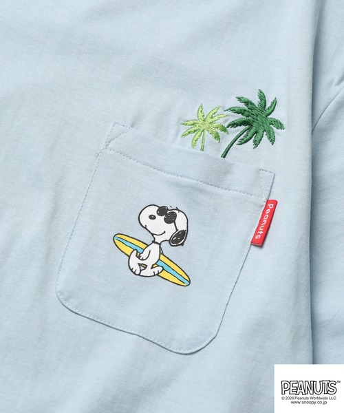 PEANUTS（ピーナッツ）の「PEANUTS刺繍ポケットTシャツ 半袖（Tシャツ/カットソー・レディース・ブラック/ホワイト系/サックスブルー系/オフホワイト/杢グレー/ネイビー・LL/M/L）」の14枚目の写真