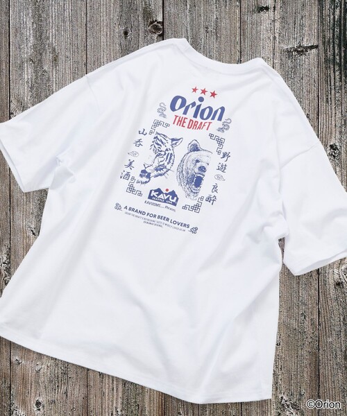 KAVU（カブー）の「KAVU/カブー 限定展開 KAVU×ORION 別注 ビッグシルエット アニマルバックプリント クルーネック Tシャツ / TIGER＆BEAR（Tシャツ/カットソー・メンズ・ピンク/ホワイト/ベージュ/ブラック・SMALL/LARGE/MEDIUM）」の8枚目の写真