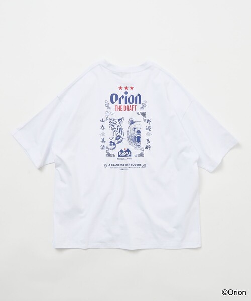 KAVU（カブー）の「KAVU/カブー 限定展開 KAVU×ORION 別注 ビッグシルエット アニマルバックプリント クルーネック Tシャツ / TIGER＆BEAR（Tシャツ/カットソー・メンズ・ピンク/ホワイト/ベージュ/ブラック・SMALL/LARGE/MEDIUM）」の9枚目の写真