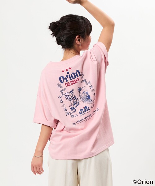 KAVU（カブー）の「KAVU/カブー 限定展開 KAVU×ORION 別注 ビッグシルエット アニマルバックプリント クルーネック Tシャツ / TIGER＆BEAR（Tシャツ/カットソー・メンズ・ピンク/ホワイト/ベージュ/ブラック・SMALL/LARGE/MEDIUM）」の5枚目の写真
