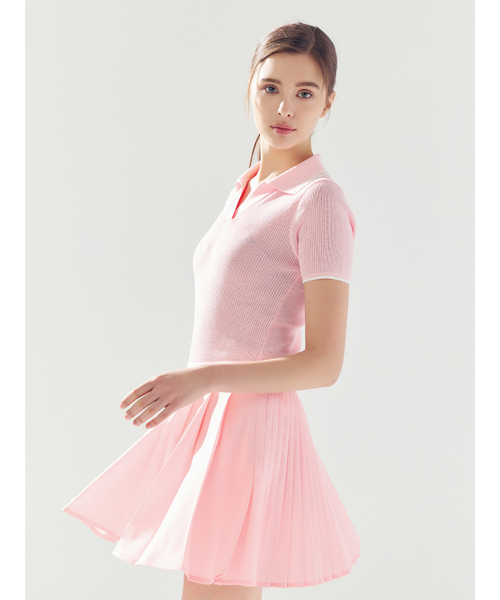 LORDLOAR(ロードロアル)の「スカシ配色カラー ニット PINK(ニット/セーター・レディース・その他・SMALL/MEDIUM/LARGE)」の2枚目の写真