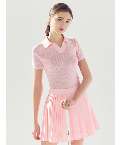 LORDLOAR(ロードロアル)の「スカシ配色カラー ニット PINK(ニット/セーター・レディース・その他・SMALL/MEDIUM/LARGE)」の3枚目の写真