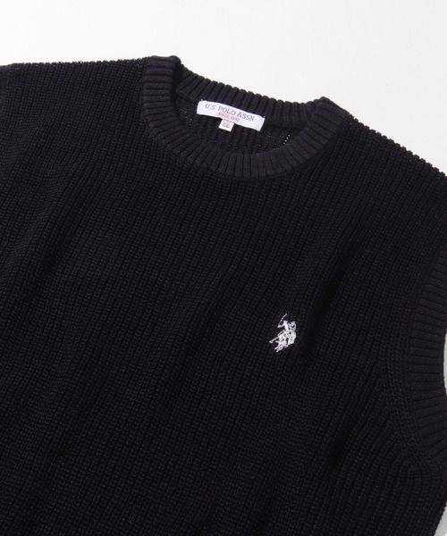 U.S. POLO ASSN.(ユーエスポロアッスン)の「【U.S. POLO ASSN./ユーエスポロアッスン】ワンポイント刺繍 シアーニットベスト(ベスト・メンズ・ネイビー/ブラック・LL/L/M)」の8枚目の写真
