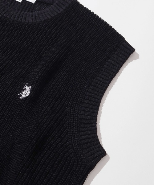 U.S. POLO ASSN.(ユーエスポロアッスン)の「【U.S. POLO ASSN./ユーエスポロアッスン】ワンポイント刺繍 シアーニットベスト(ベスト・メンズ・ネイビー/ブラック・LL/L/M)」の9枚目の写真