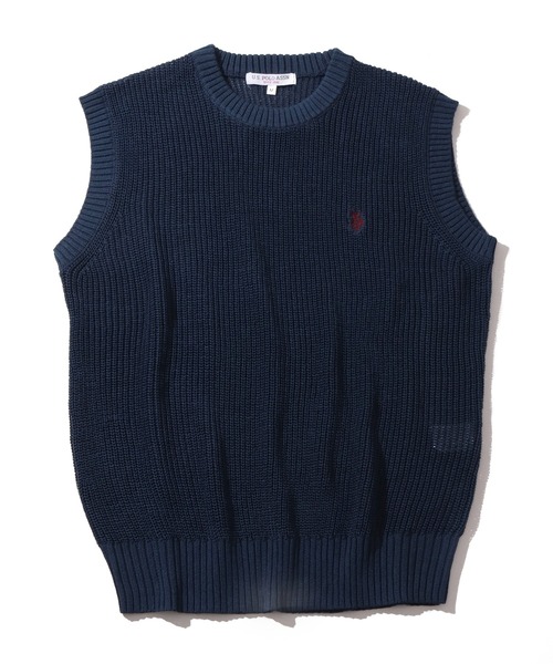 U.S. POLO ASSN.(ユーエスポロアッスン)の「【U.S. POLO ASSN./ユーエスポロアッスン】ワンポイント刺繍 シアーニットベスト(ベスト・メンズ・ネイビー/ブラック・LL/L/M)」の6枚目の写真