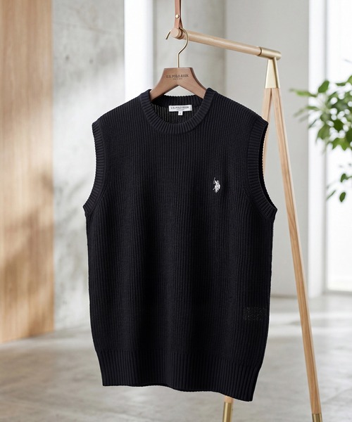 U.S. POLO ASSN.(ユーエスポロアッスン)の「【U.S. POLO ASSN./ユーエスポロアッスン】ワンポイント刺繍 シアーニットベスト(ベスト・メンズ・ネイビー/ブラック・LL/L/M)」の3枚目の写真