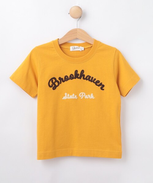 Dessin(デッサン)の「【リンクコーデ可/洗える】オーガニックコットンロゴTシャツ(Tシャツ/カットソー・キッズ・イエロー/ホワイト・14/12/10)」の2枚目の写真