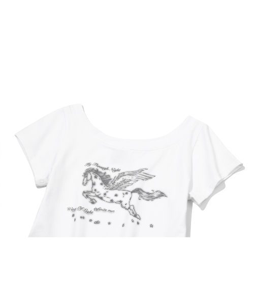 IFYOUWANT(イフユーウォント)の「Pegasus ワンショルダーTシャツ ホワイト(Tシャツ/カットソー・レディース・その他・FREE)」の14枚目の写真