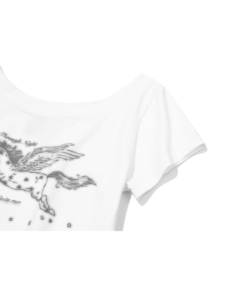 IFYOUWANT(イフユーウォント)の「Pegasus ワンショルダーTシャツ ホワイト(Tシャツ/カットソー・レディース・その他・FREE)」の15枚目の写真