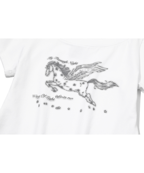 IFYOUWANT(イフユーウォント)の「Pegasus ワンショルダーTシャツ ホワイト(Tシャツ/カットソー・レディース・その他・FREE)」の10枚目の写真