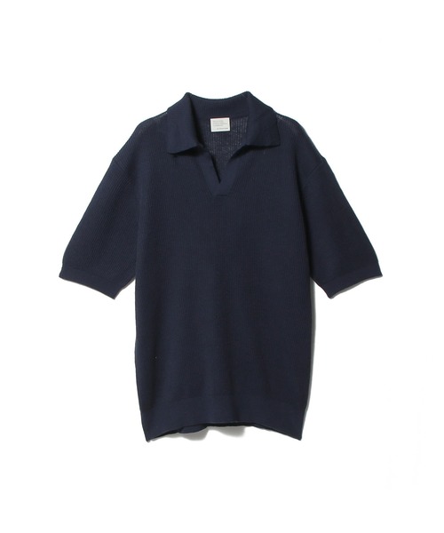 ESTNATION(エストネーション)の「ESTNATION / リネンコットン スキッパーニット(ニット/セーター・メンズ・ベージュ/ネイビー・MEDIUM/LARGE)」の15枚目の写真