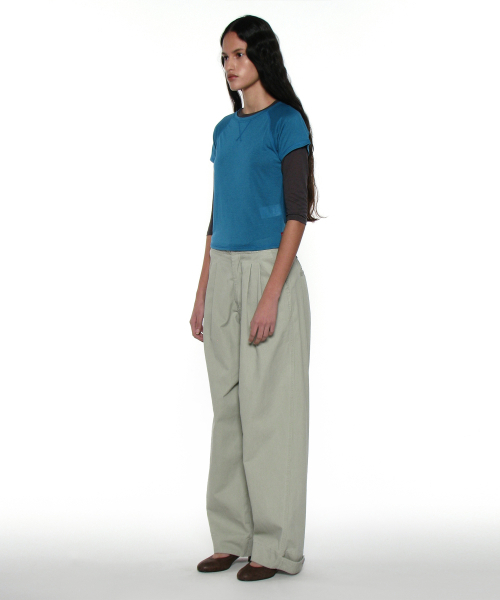 PARTIMENTO WOMEN(パルティメントウィメン)の「PWC シア レグラン スティッチ ショートスリーブ Tシャツ_ティル(Tシャツ/カットソー・レディース・その他・SMALL/MEDIUM/LARGE)」の3枚目の写真