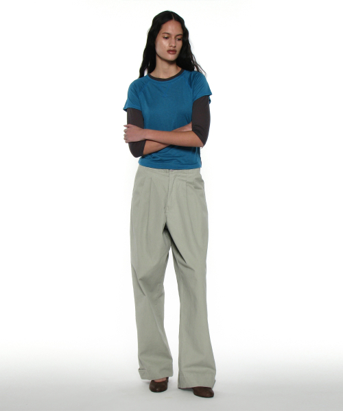 PARTIMENTO WOMEN(パルティメントウィメン)の「PWC シア レグラン スティッチ ショートスリーブ Tシャツ_ティル(Tシャツ/カットソー・レディース・その他・SMALL/MEDIUM/LARGE)」の6枚目の写真