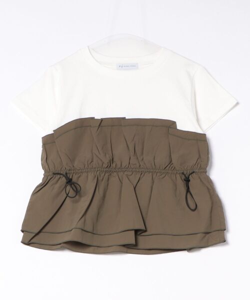 RIKKA FEMME(リッカファム)の「RIKKA FEMME/リッカファム 半袖 Tシャツ ドロスト ギャザー ドッキングカットソー RF6S-2106(Tシャツ/カットソー・レディース・ブラック/カーキ/ベージュ・FREE)」の21枚目の写真