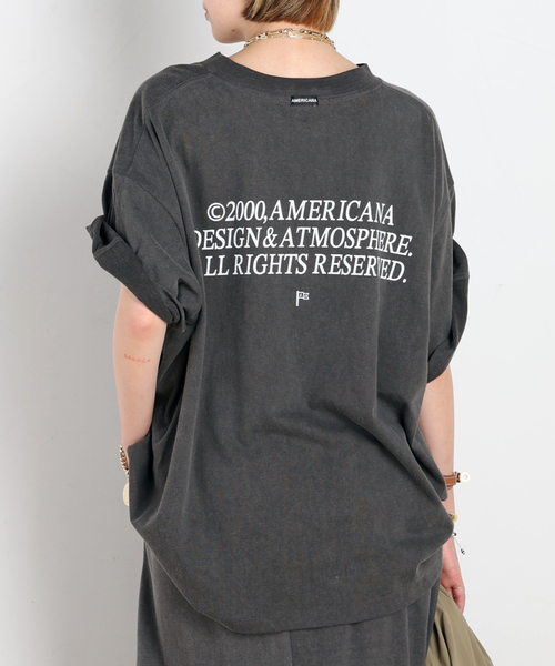 AMERICANA（アメリカーナ）の「【AMERICANA/アメリカーナ】別注OVER SILHOUETTE T（Tシャツ/カットソー・レディース・ブラック系その他/ボルドー・FREE）」の20枚目の写真