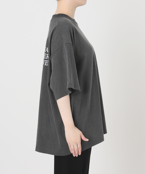 AMERICANA（アメリカーナ）の「【AMERICANA/アメリカーナ】別注OVER SILHOUETTE T（Tシャツ/カットソー・レディース・ブラック系その他/ボルドー・FREE）」の3枚目の写真