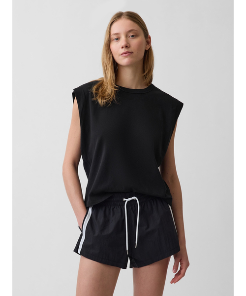 GAP(ギャップ)の「スーピマ(R) コットンマッスル タンクトップ(Tシャツ/カットソー・レディース・ブラック/ホワイト・XXS/M/S/L/XS/XL)」の1枚目の写真