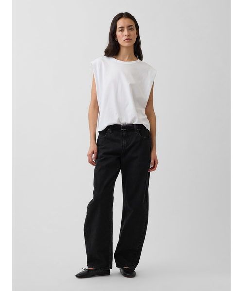 GAP(ギャップ)の「スーピマ(R) コットンマッスル タンクトップ(Tシャツ/カットソー・レディース・ブラック/ホワイト・XXS/M/S/L/XS/XL)」の6枚目の写真