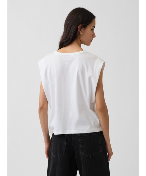 GAP(ギャップ)の「スーピマ(R) コットンマッスル タンクトップ(Tシャツ/カットソー・レディース・ブラック/ホワイト・XXS/M/S/L/XS/XL)」の8枚目の写真