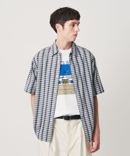 BEAUTY&YOUTH UNITED ARROWS（ビューティーアンドユースユナイテッドアローズ）の「オンブレチェック サッカー レギュラー シャツ GRANDE TAPERD型（シャツ/ブラウス・メンズ・コバルトブルー/モカ・S/XL/M/L）」の2枚目の写真