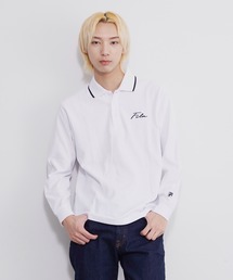 FILA（フィラ）の「FILA フィラ ポロシャツ 長袖 綿100% 鹿の子 筆記体ロゴ刺繍 衿ライン（ポロシャツ）」