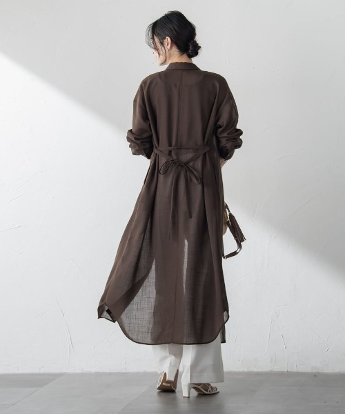 LAUTREAMONT(ロートレアモン)の「アサチョウボイルシャツワンピース(シャツワンピース・レディース・ブラウン/ベージュ・9号)」の5枚目の写真