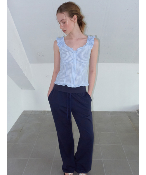 ETMON（エトモン）の「Stripe Shirring Blouse, Blue（シャツ/ブラウス・レディース・その他・SMALL/MEDIUM）」の3枚目の写真