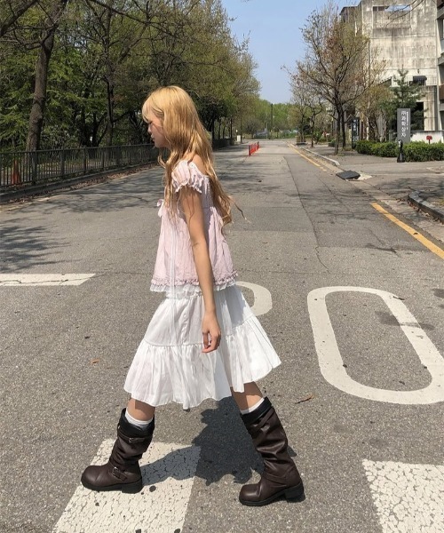 anyonemore(エニワンモア)の「スカーフセットドットリボン裾レースパフフレンチブラウス(シャツ/ブラウス・レディース・ピンク・FREE)」の15枚目の写真