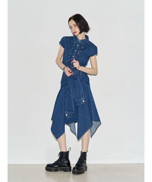 jouetie(ジュエティ)の「アシメヘムデニムミドルスカート(スカート・レディース・ブルー/ブラック/カーキ・SMALL/MEDIUM)」の18枚目の写真