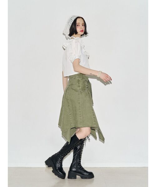 jouetie(ジュエティ)の「アシメヘムデニムミドルスカート(スカート・レディース・ブルー/ブラック/カーキ・SMALL/MEDIUM)」の11枚目の写真