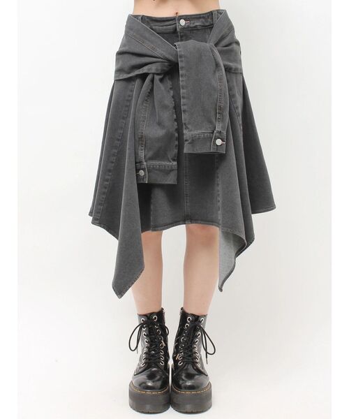 jouetie(ジュエティ)の「アシメヘムデニムミドルスカート(スカート・レディース・ブルー/ブラック/カーキ・SMALL/MEDIUM)」の18枚目の写真