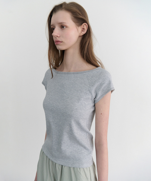 ANDNEEDS(アンドニーズ)の「Pebble lace scoop tee (melange gray)(Tシャツ/カットソー・レディース・その他・FREE)」の2枚目の写真
