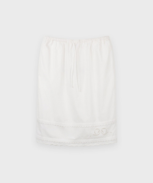 SINOON（シヌーン）の「Eyelet Punching Midi Skirt (White)（スカート・レディース・ホワイト・FREE）」の6枚目の写真