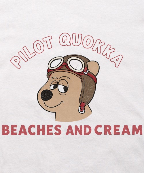 BEACHESAND CREAM KIDS(ビーチスアンドクリームキッズ)の「パイロットクオッカ 半袖Tシャツ-ホワイト(Tシャツ/カットソー・レディース・ホワイト・S(110)/M(120)/L(130))」の3枚目の写真