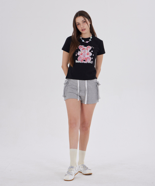 DYSFUNCT(ディスファンクト)の「COTTON CANDY BEAR SEMI CROP T-SHIRT(BLACK/PINK)(Tシャツ/カットソー・レディース・その他・SMALL/MEDIUM)」の2枚目の写真