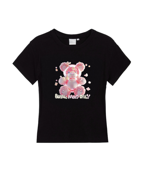 DYSFUNCT(ディスファンクト)の「COTTON CANDY BEAR SEMI CROP T-SHIRT(BLACK/PINK)(Tシャツ/カットソー・レディース・その他・SMALL/MEDIUM)」の4枚目の写真