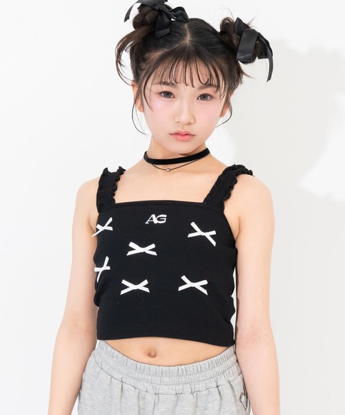 ANAP GｉRL（アナップガール）の「ランダムリボン パッド付キャミソール（キャミソール・キッズ・レッド/ライトグレー/ブラック・XS/S/M）」の7枚目の写真
