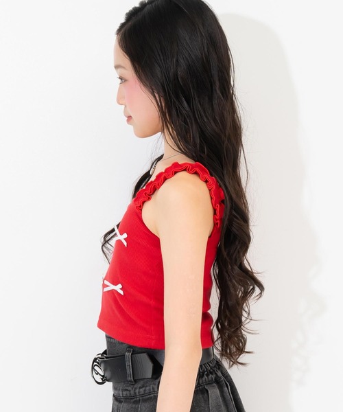 ANAP GｉRL（アナップガール）の「ランダムリボン パッド付キャミソール（キャミソール・キッズ・レッド/ライトグレー/ブラック・XS/S/M）」の13枚目の写真