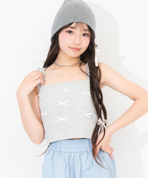 ANAP GｉRL（アナップガール）の「ランダムリボン パッド付キャミソール（キャミソール・キッズ・レッド/ライトグレー/ブラック・XS/S/M）」の18枚目の写真
