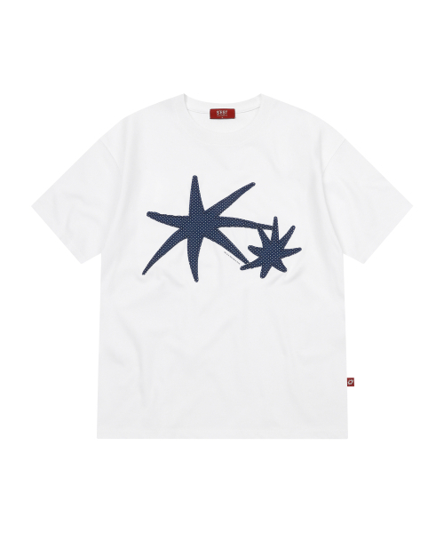 S'EST(エスイーエスティー)の「Star Orbit Applique T-shirts White(Tシャツ/カットソー・メンズ・ホワイト・SMALL/MEDIUM/LARGE)」の1枚目の写真
