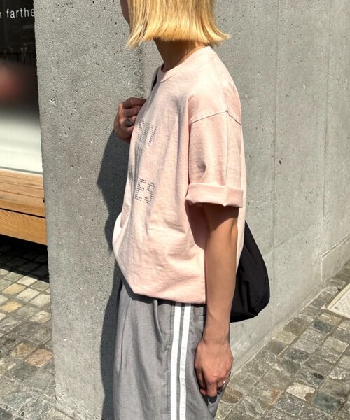 CIAOPANIC TYPY（チャオパニックティピー）の「【ユニセックス】アシッドウォッシュ加工スタッズロゴTEE（Tシャツ/カットソー・レディース・ブラック/ピンク/イエロー・MEDIUM/LARGE）」の14枚目の写真