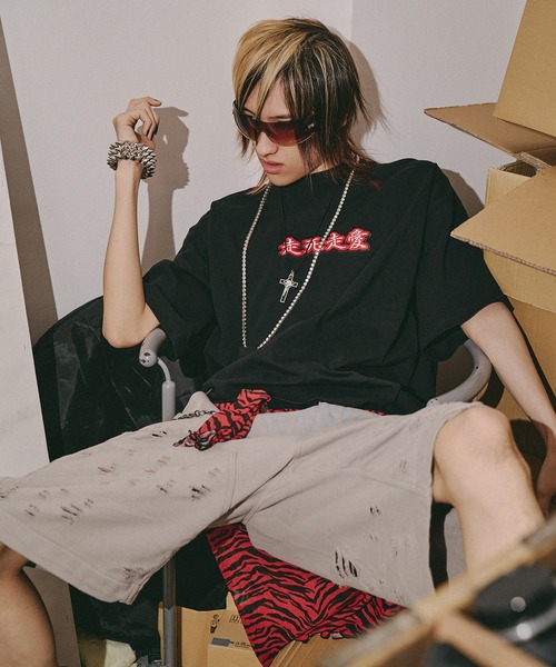 GALFY（ガルフィー）の「GALFY－闇に溶かされし犬ダメージショーツ（その他パンツ・メンズ・ブルーグレー/ブラック/サンドベージュ・XL/L）」の5枚目の写真