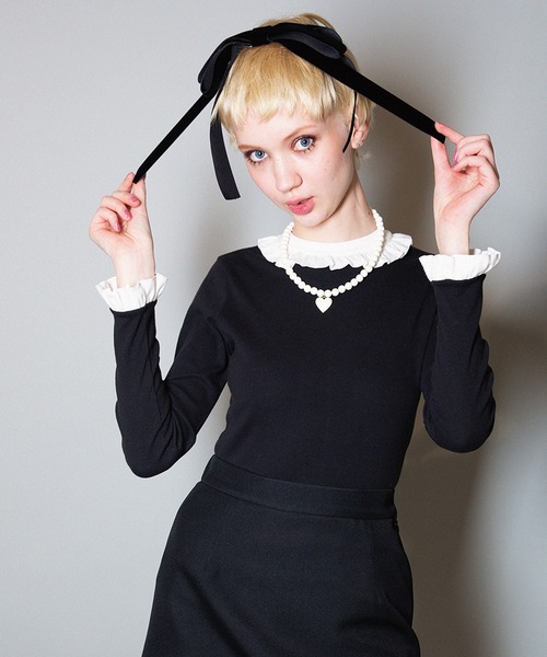MILK（ミルク）の「フリルモックネック トップス（Tシャツ/カットソー・レディース・B/A/C/D・FREE）」の4枚目の写真