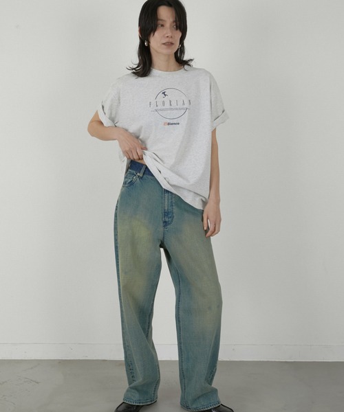 LA PEAU DE GEM(ラポドゥジェム)の「【LA PEAU DE GEM】beans tee/ビーンズT(Tシャツ/カットソー・レディース・グレー・FREE)」の2枚目の写真