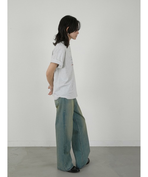 LA PEAU DE GEM(ラポドゥジェム)の「【LA PEAU DE GEM】beans tee/ビーンズT(Tシャツ/カットソー・レディース・グレー・FREE)」の5枚目の写真