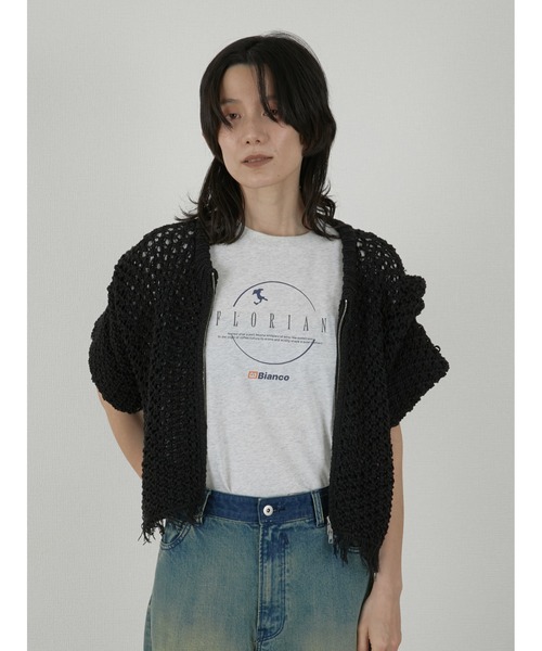 LA PEAU DE GEM(ラポドゥジェム)の「【LA PEAU DE GEM】beans tee/ビーンズT(Tシャツ/カットソー・レディース・グレー・FREE)」の7枚目の写真