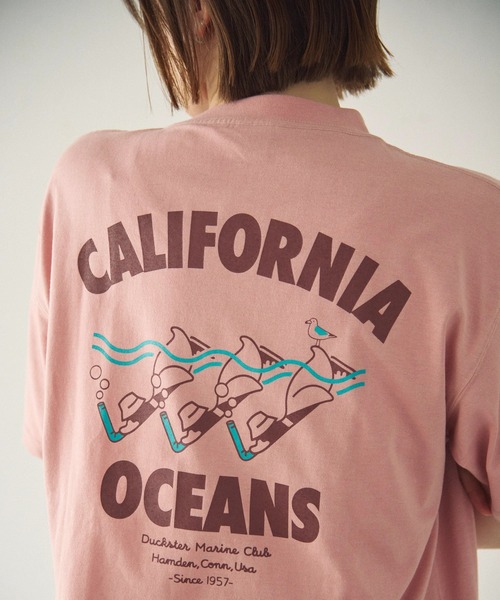 Duckster(ダックスター)の「Duckster/ダックスター T/C 度詰め天竺 レギュラーフィット S/STEE《CALI OCEAN》(Tシャツ/カットソー・メンズ・ホワイト/ライトピンク/ミント・LARGE/MEDIUM/X-LARGE)」の3枚目の写真