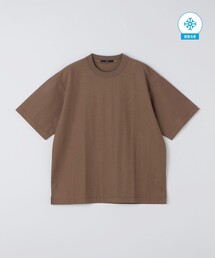 SHIPS:〈接触冷感〉リネン ライク ジャカード ショートスリーブ Tシャツ